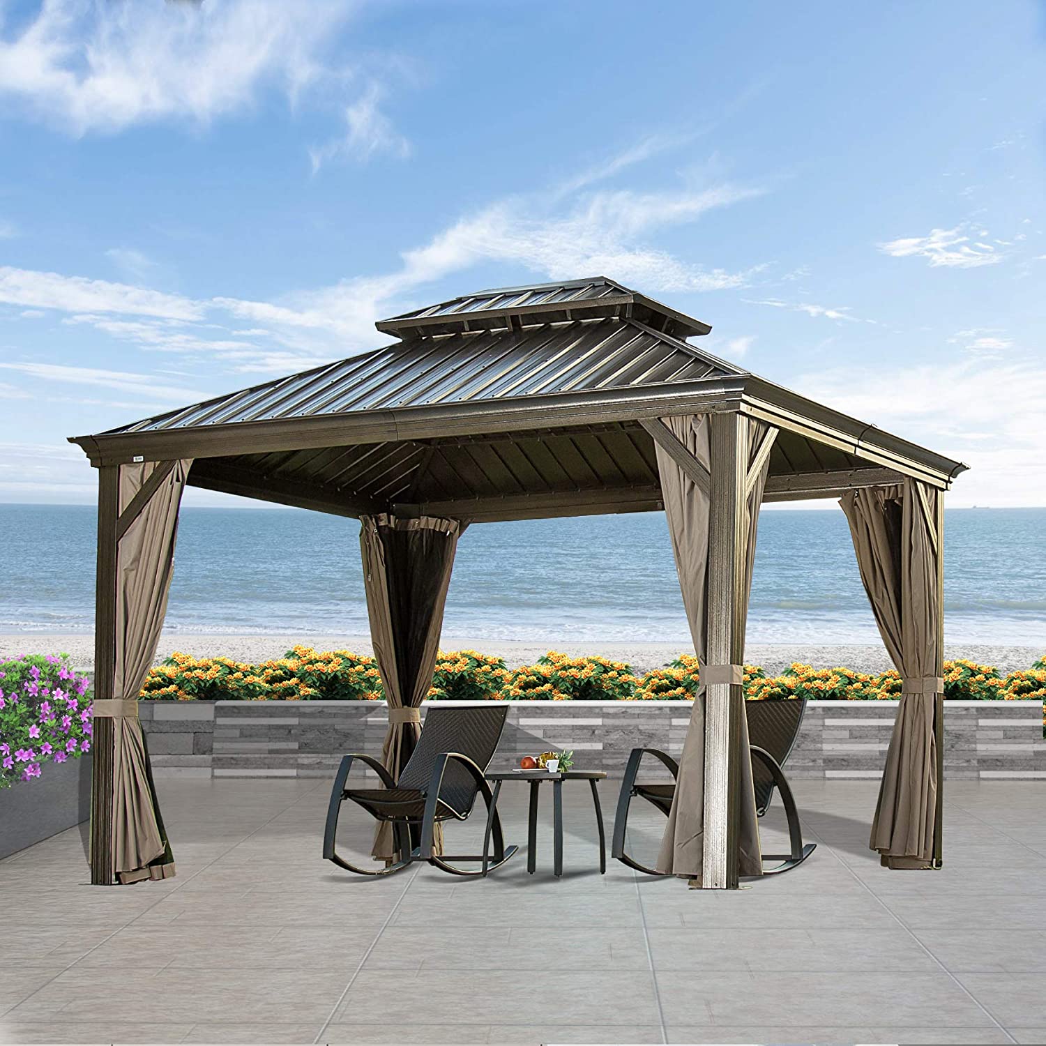 Garden Waterproof roof gazebo tent gazebos aluminum luxury pavilion outdoor for rest